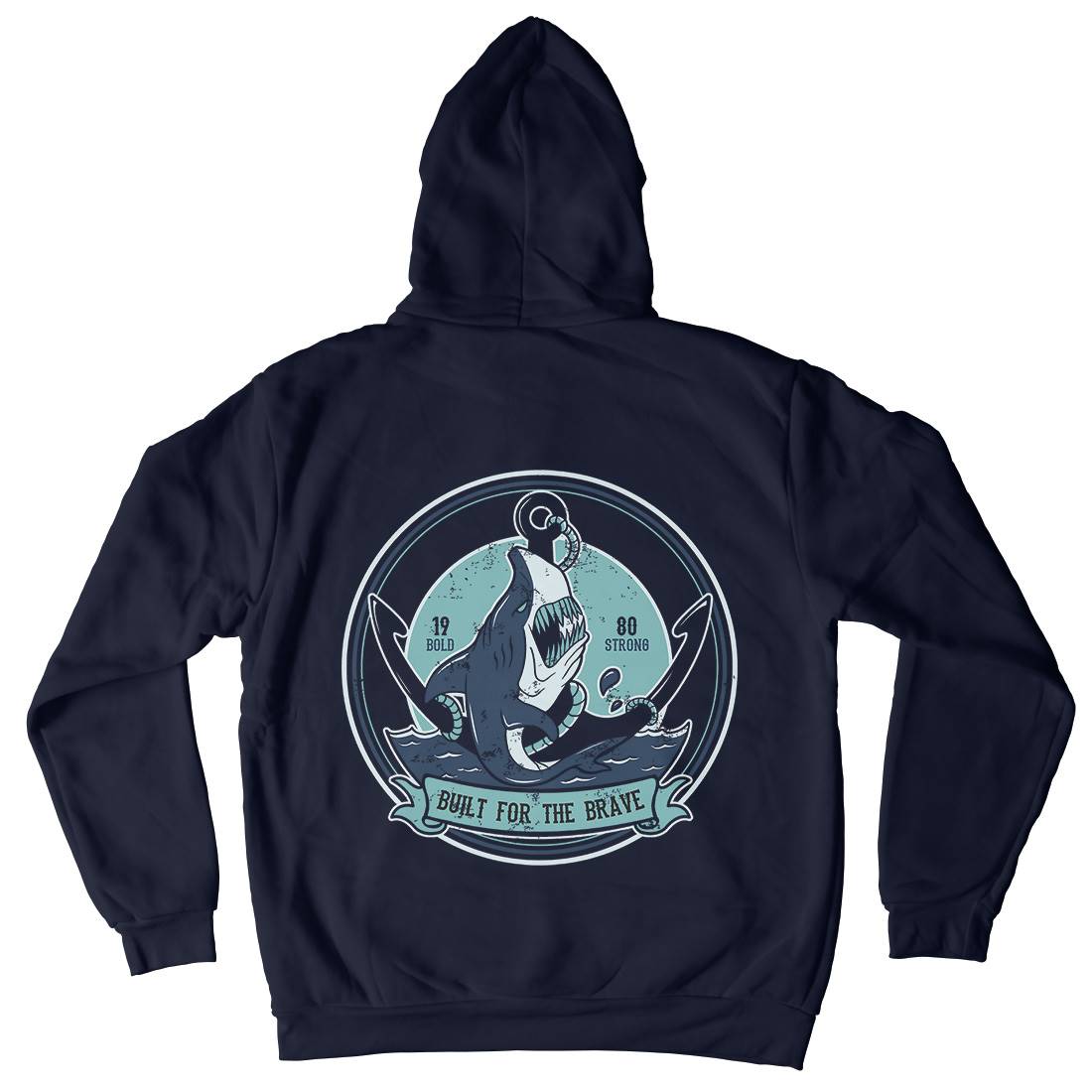Shark Anchor Mens Hoodie With Pocket Animals B756