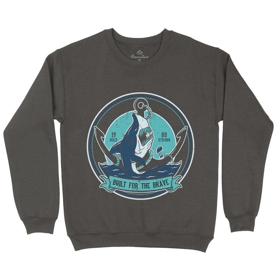 Shark Anchor Mens Crew Neck Sweatshirt Animals B756