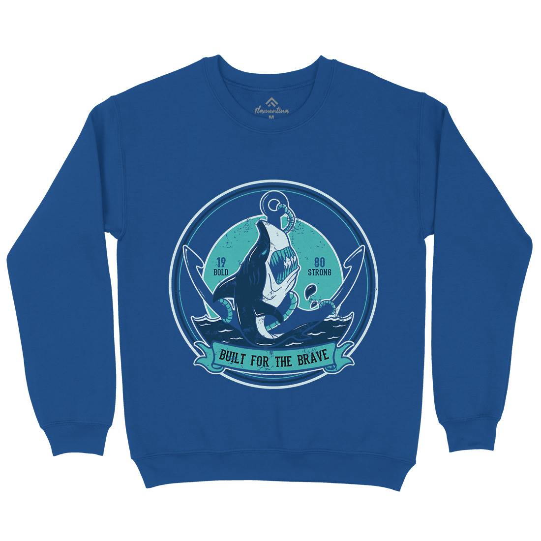Shark Anchor Mens Crew Neck Sweatshirt Animals B756