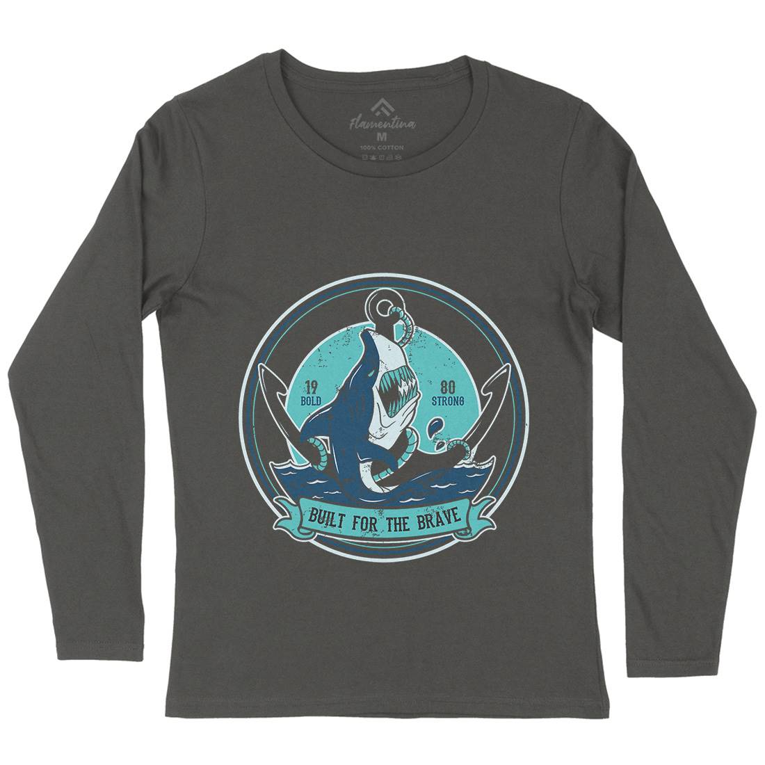 Shark Anchor Womens Long Sleeve T-Shirt Animals B756