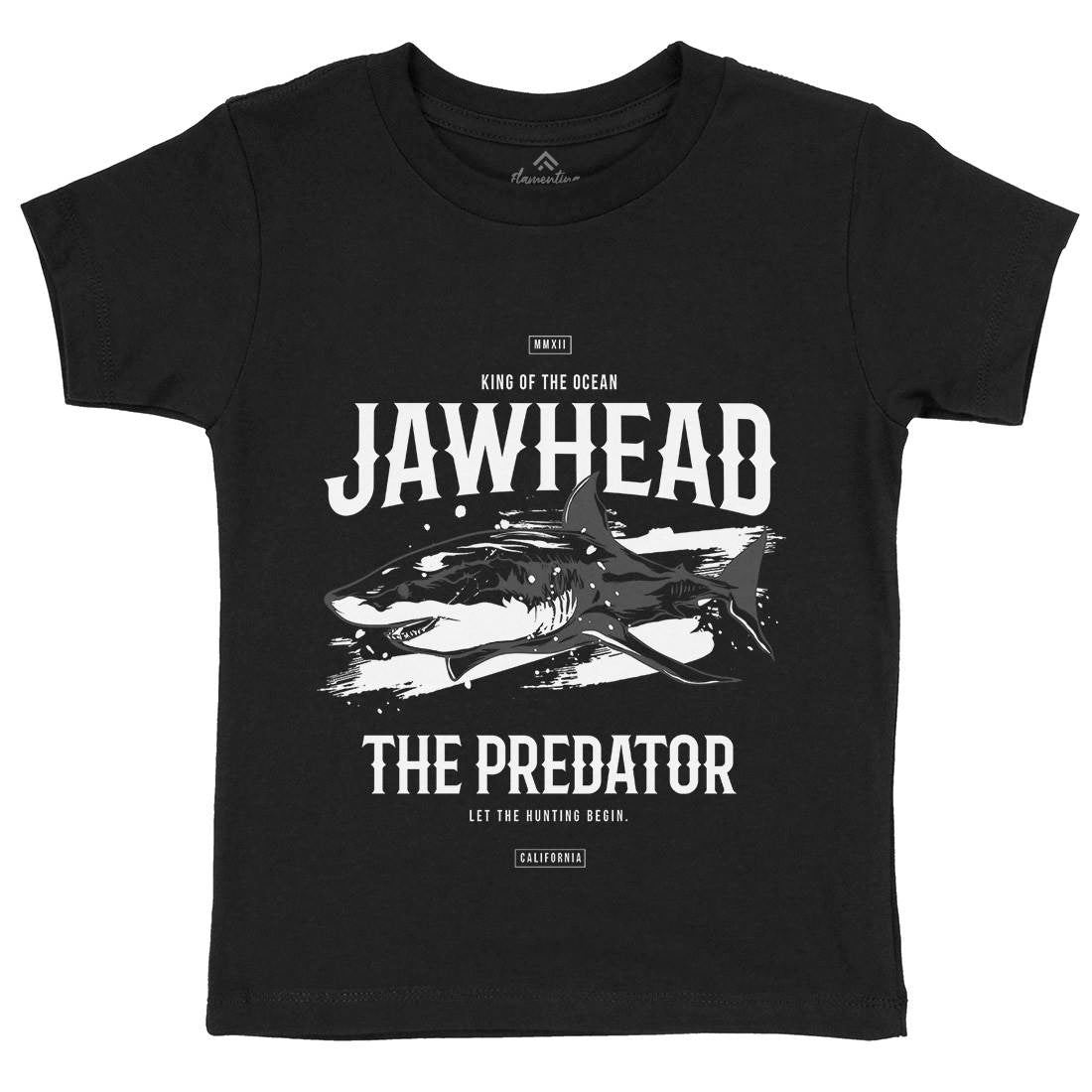 Shark Jawhead Kids Organic Crew Neck T-Shirt Animals B757