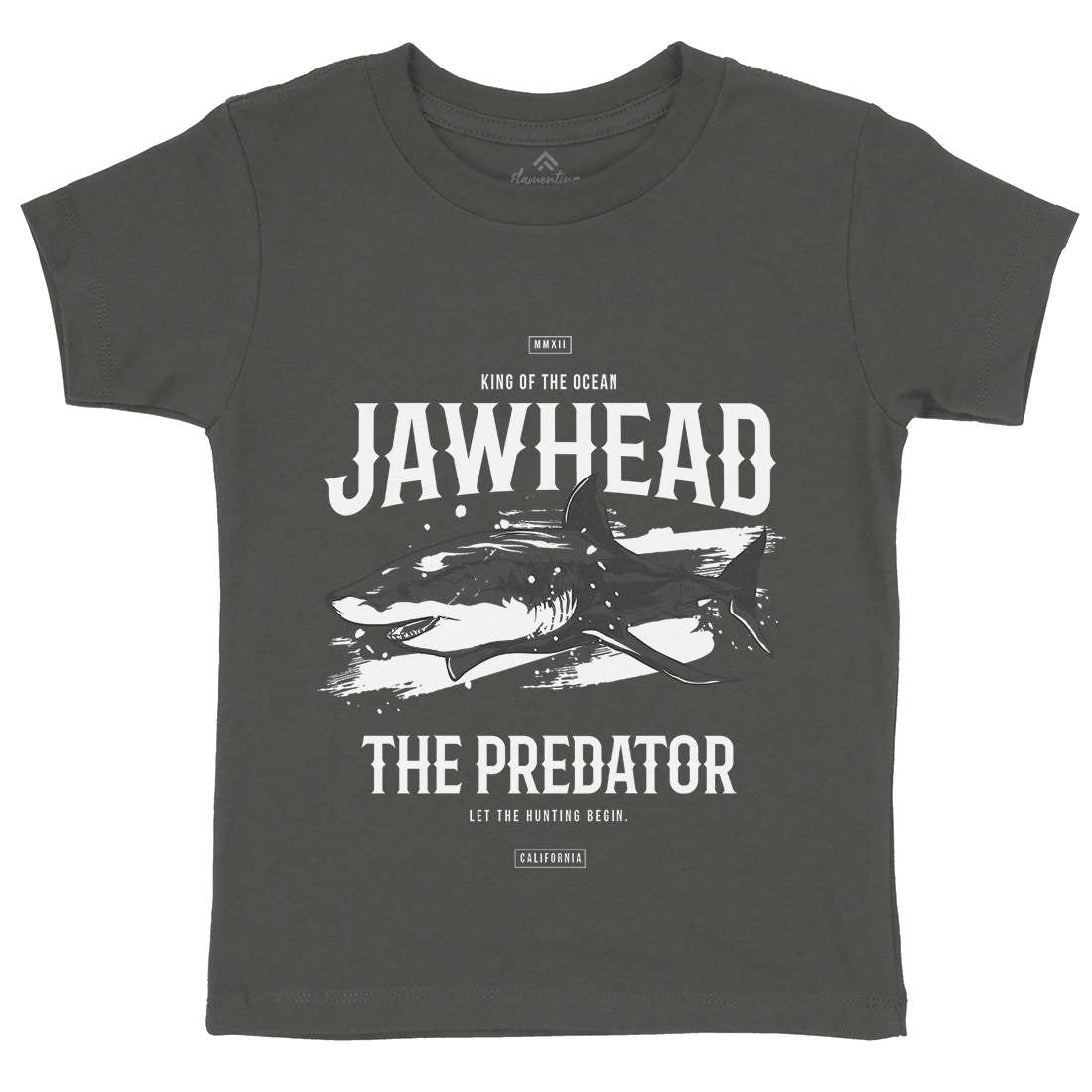 Shark Jawhead Kids Organic Crew Neck T-Shirt Animals B757