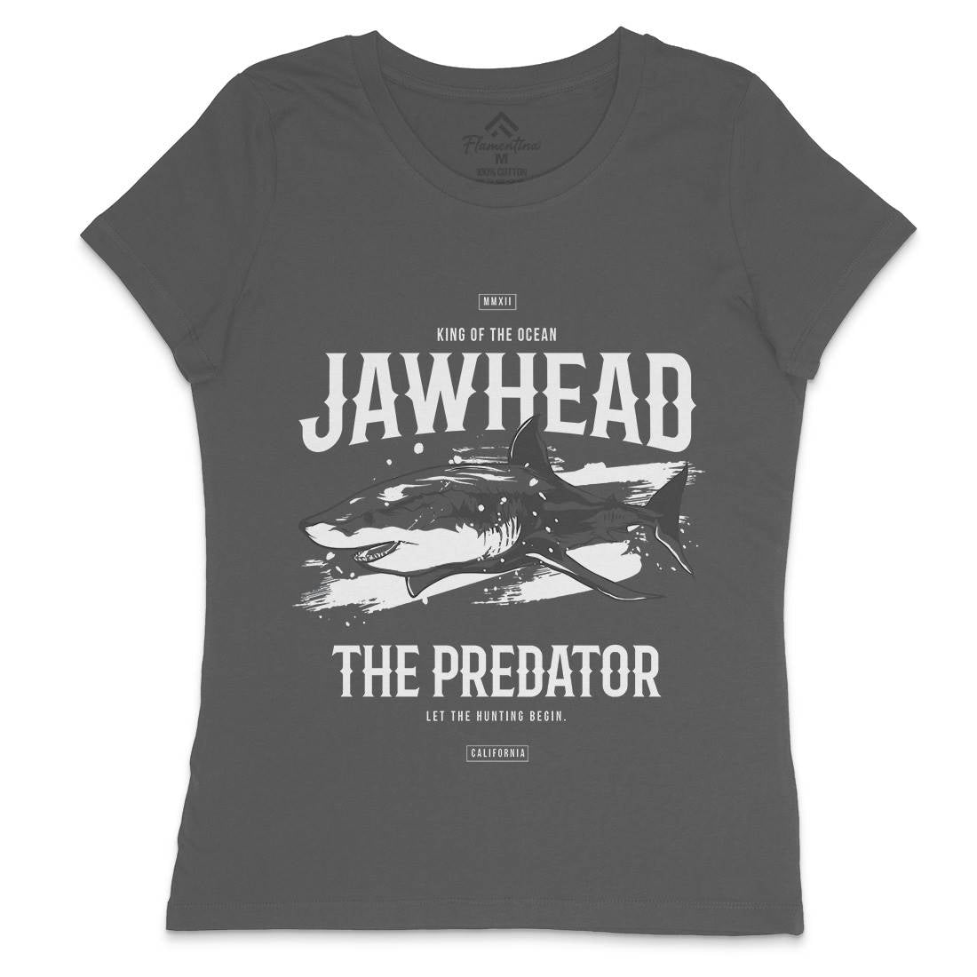 Shark Jawhead Womens Crew Neck T-Shirt Animals B757
