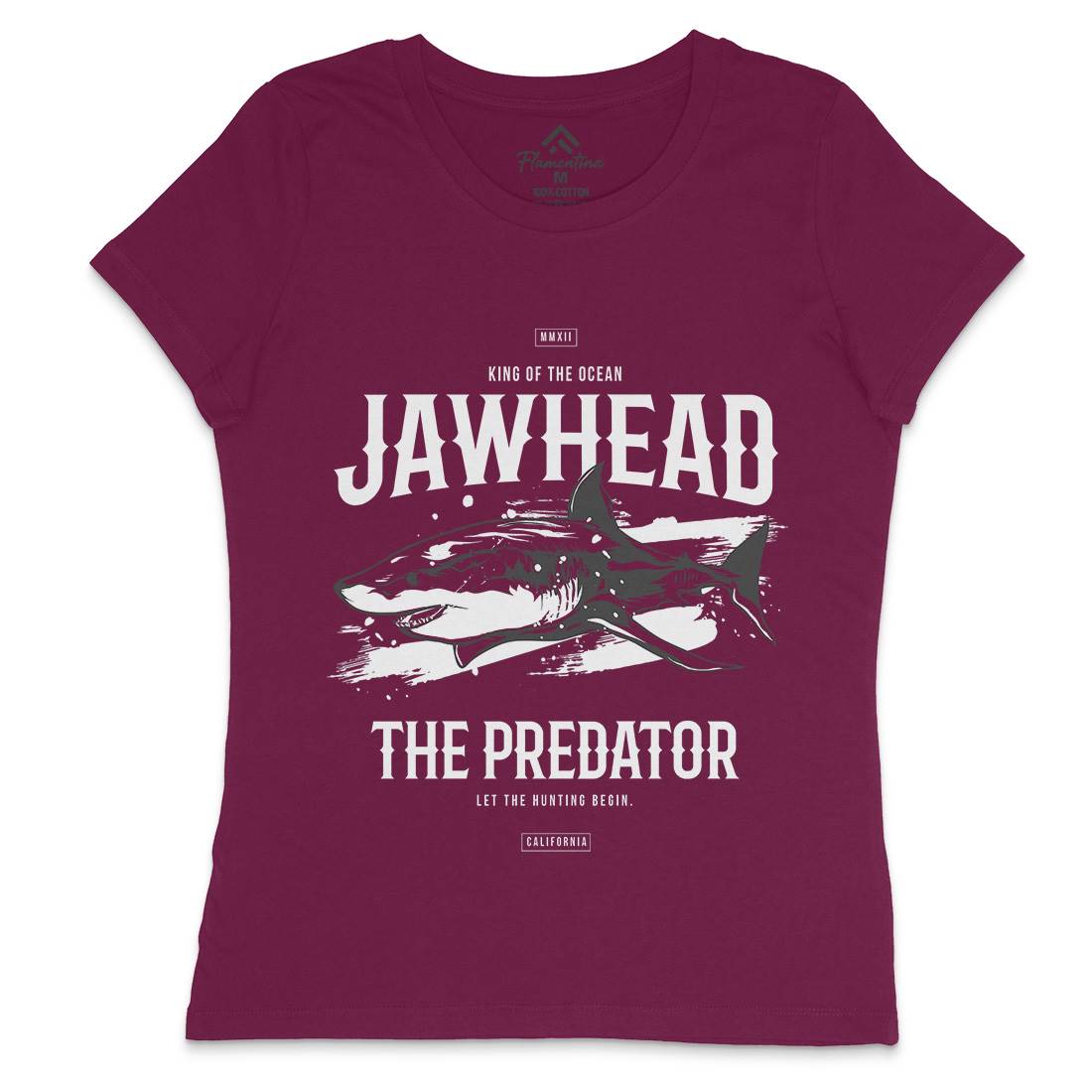 Shark Jawhead Womens Crew Neck T-Shirt Animals B757