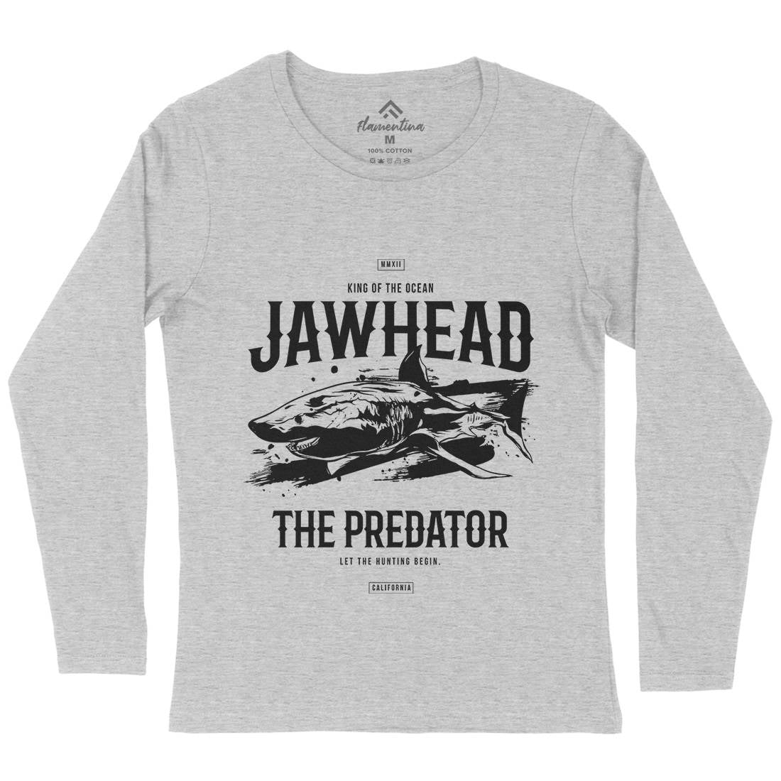 Shark Jawhead Womens Long Sleeve T-Shirt Animals B757