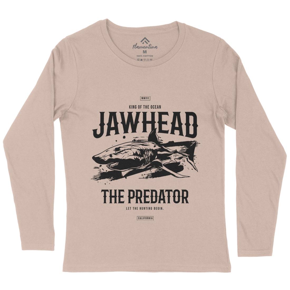 Shark Jawhead Womens Long Sleeve T-Shirt Animals B757