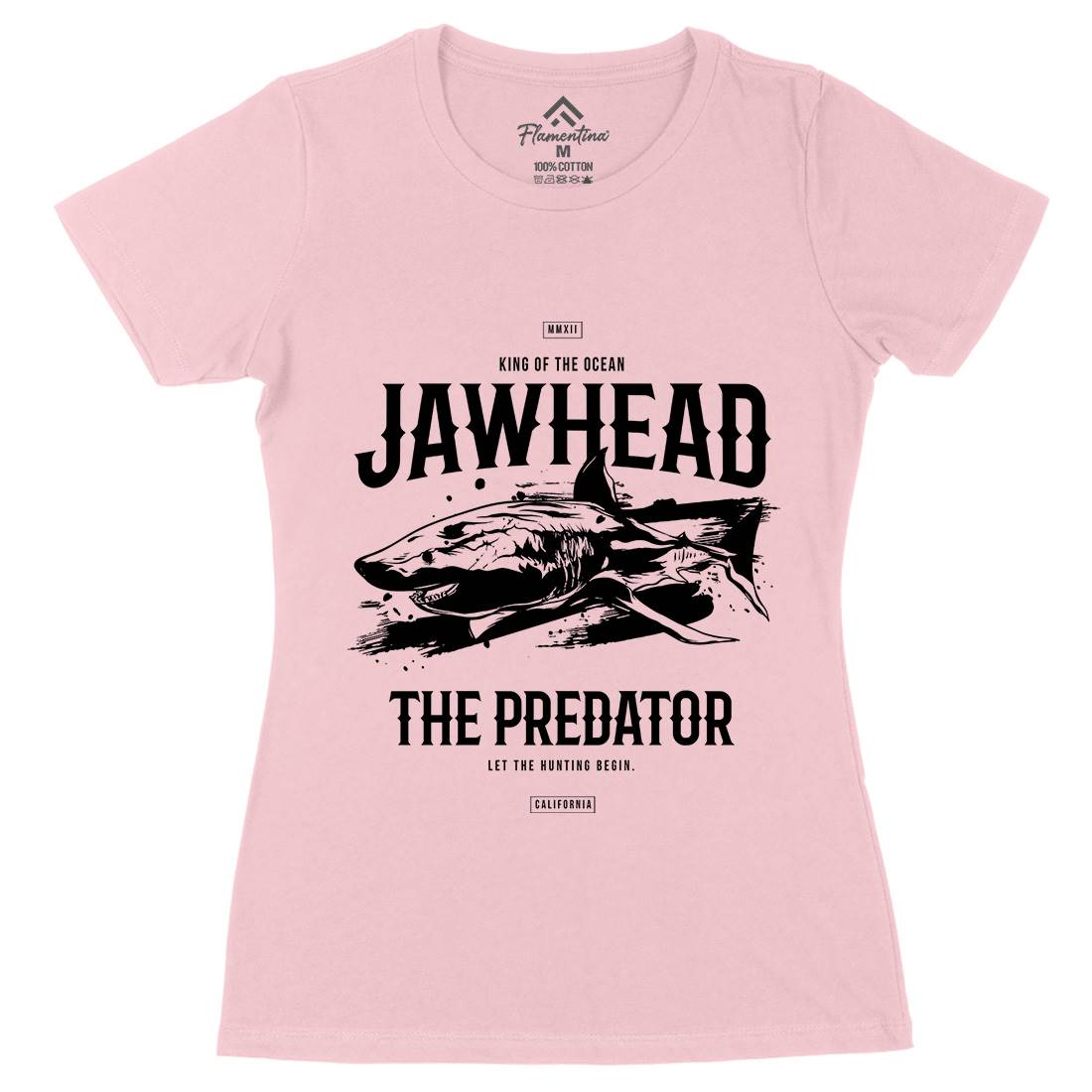 Shark Jawhead Womens Organic Crew Neck T-Shirt Animals B757