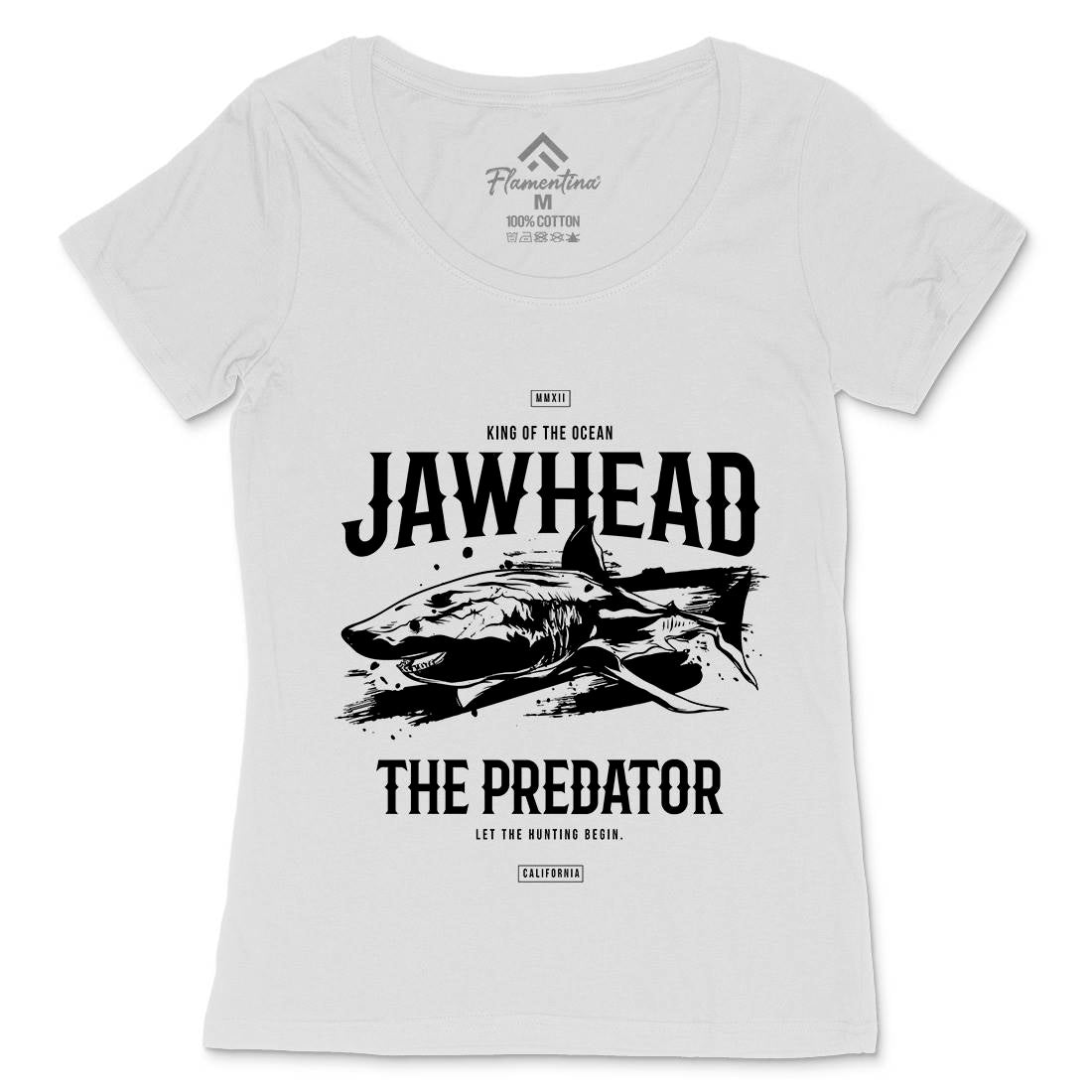 Shark Jawhead Womens Scoop Neck T-Shirt Animals B757
