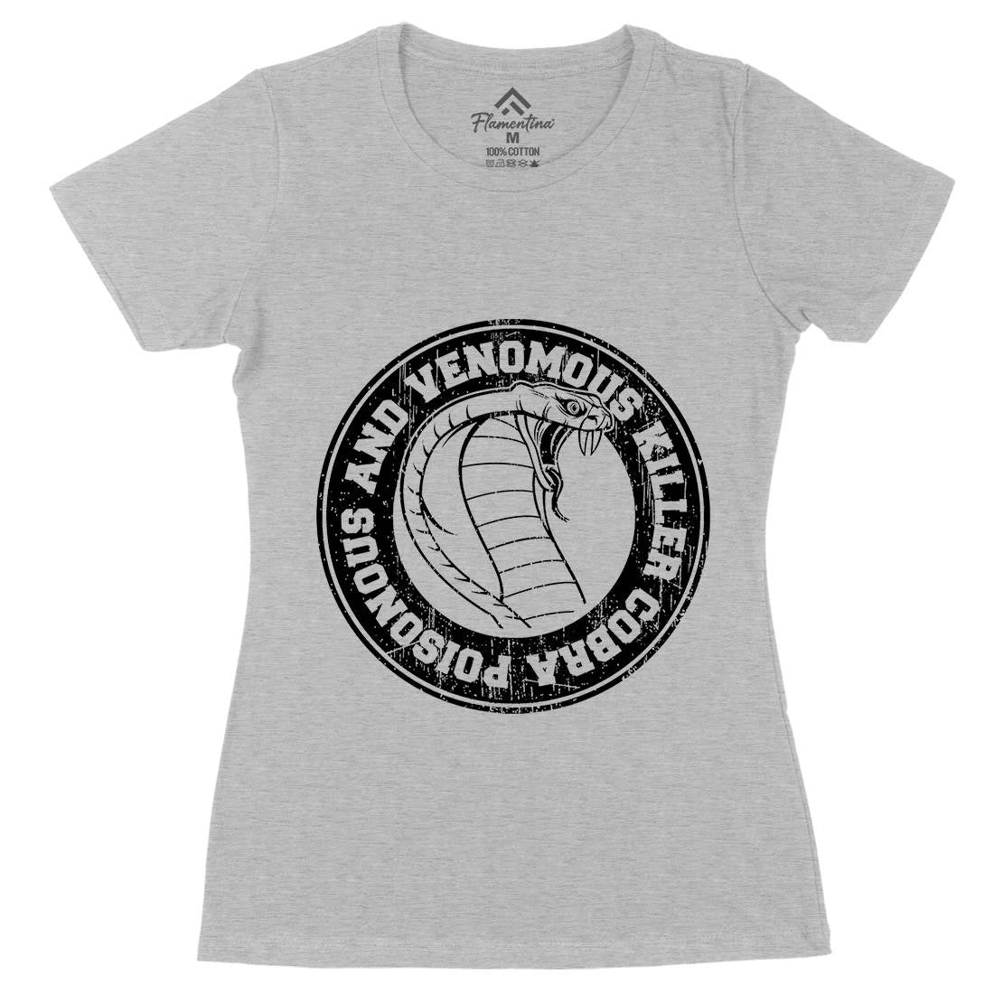 Snake Poisonous Cobra Womens Organic Crew Neck T-Shirt Animals B758