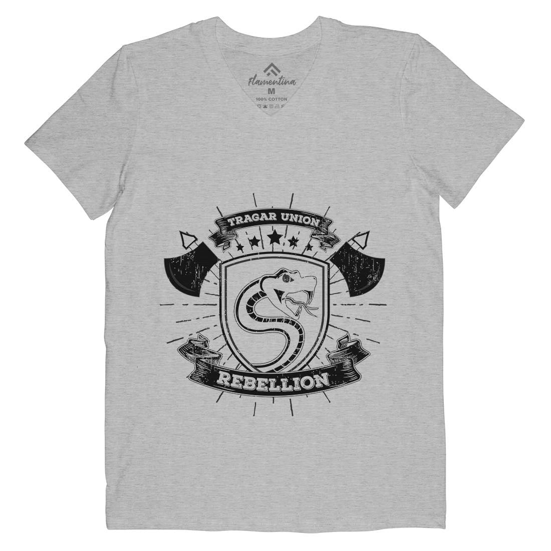 Snake Rebellion Mens Organic V-Neck T-Shirt Animals B759