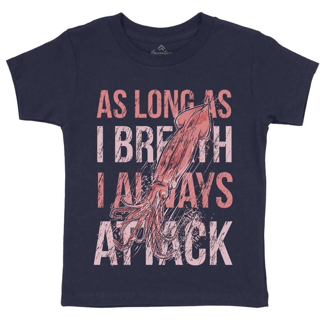 Squid Attack Kids Crew Neck T-Shirt Animals B760