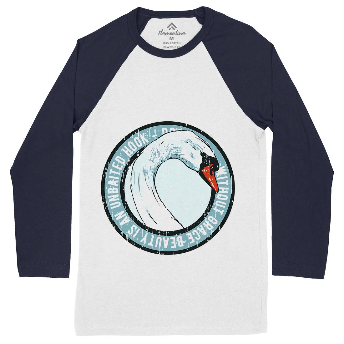 Swan Grace Mens Long Sleeve Baseball T-Shirt Animals B761