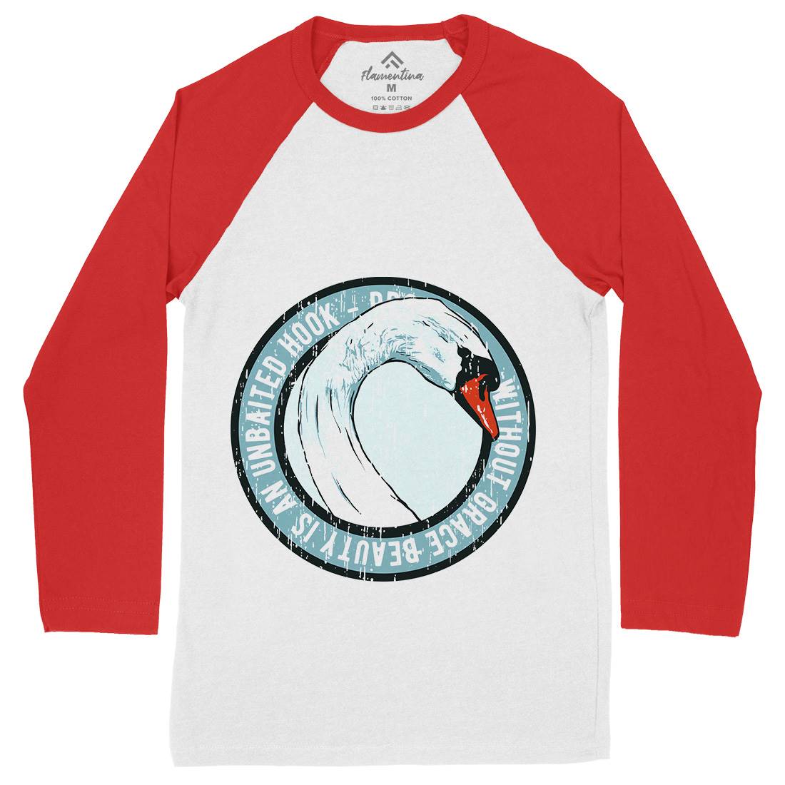 Swan Grace Mens Long Sleeve Baseball T-Shirt Animals B761