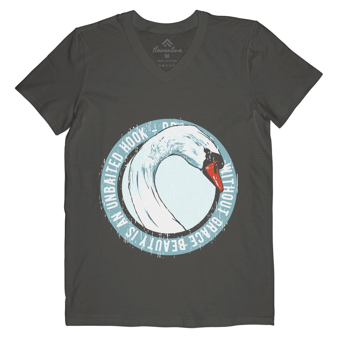 Swan Grace Mens V-Neck T-Shirt Animals B761