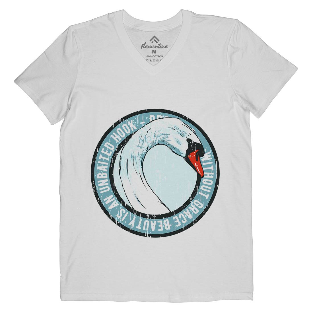 Swan Grace Mens V-Neck T-Shirt Animals B761