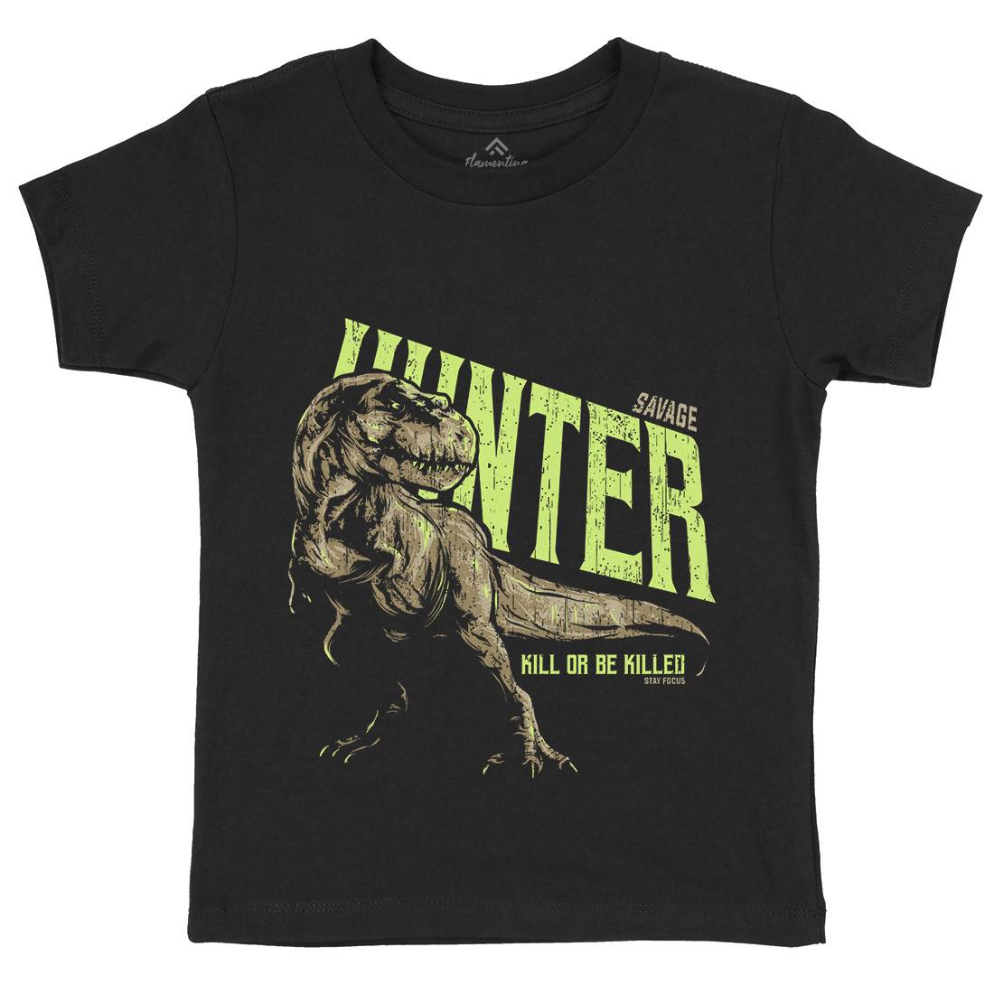 T-Rex Hunt Kids Organic Crew Neck T-Shirt Animals B762