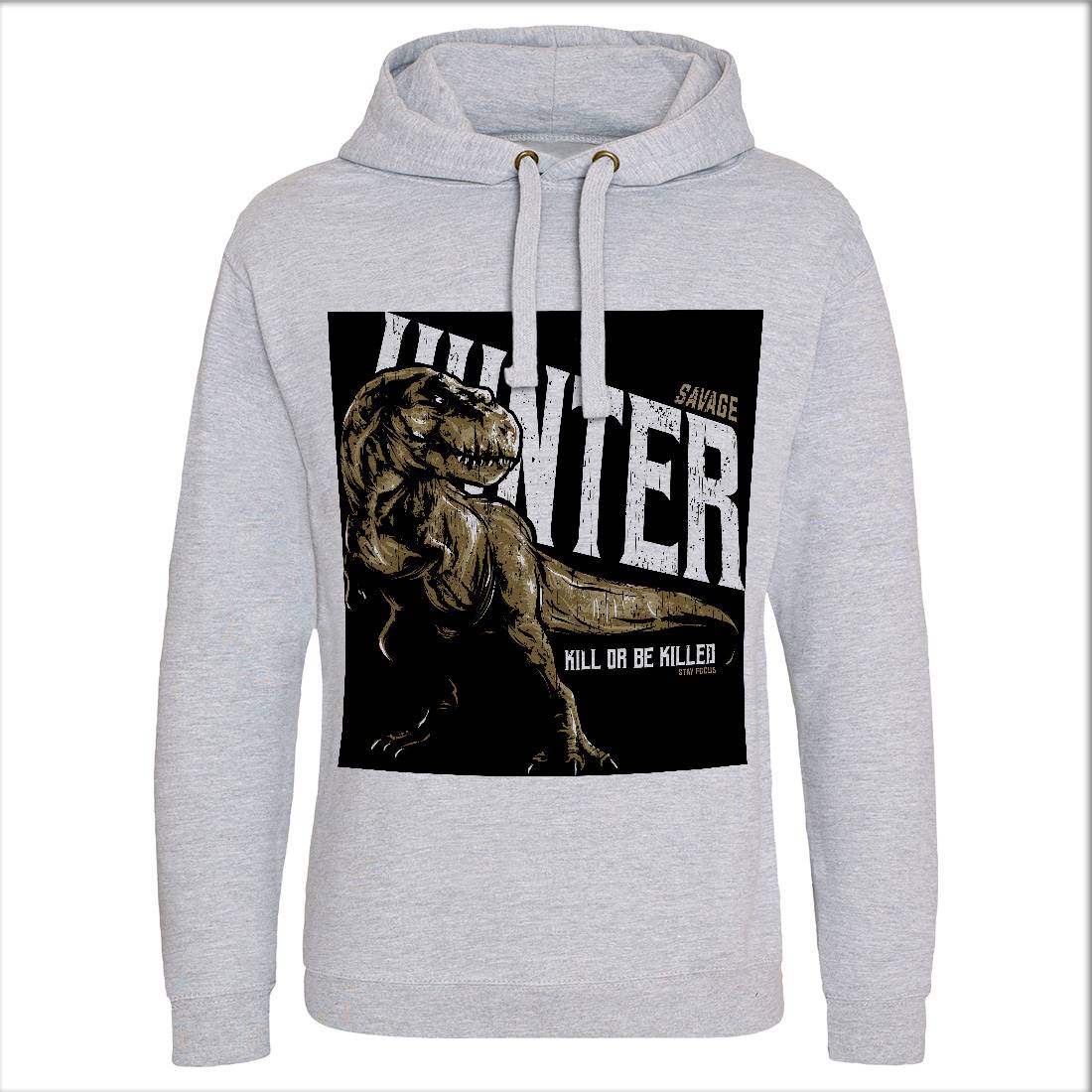 T-Rex Hunt Mens Hoodie Without Pocket Animals B762