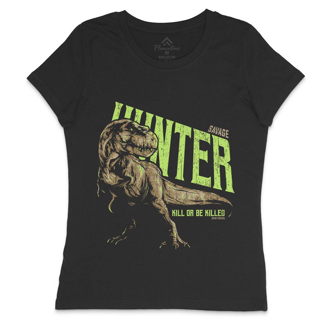 T-Rex Hunt Womens Crew Neck T-Shirt Animals B762