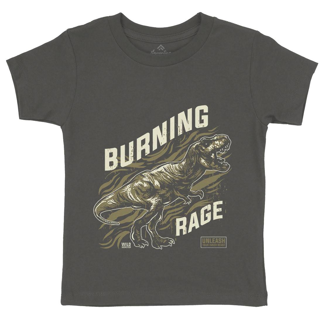 T-Rex Rage Kids Organic Crew Neck T-Shirt Animals B763