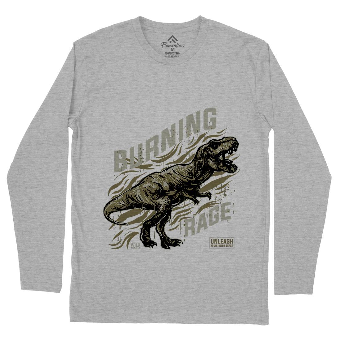 T-Rex Rage Mens Long Sleeve T-Shirt Animals B763