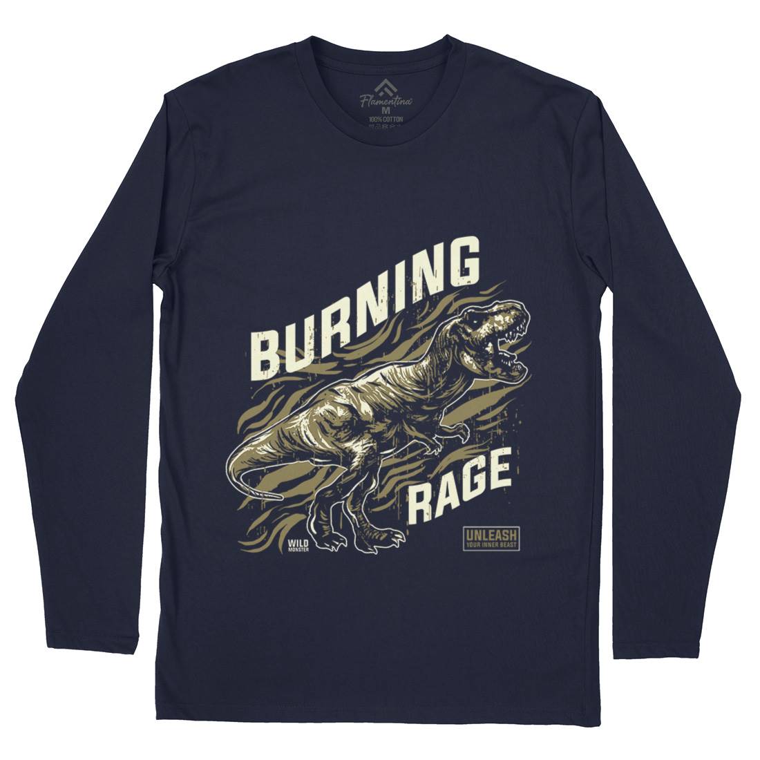 T-Rex Rage Mens Long Sleeve T-Shirt Animals B763