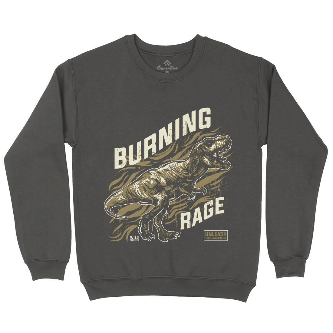 T-Rex Rage Mens Crew Neck Sweatshirt Animals B763