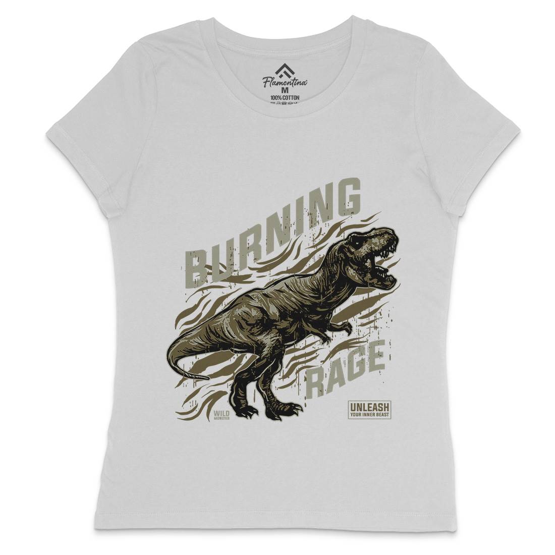 T-Rex Rage Womens Crew Neck T-Shirt Animals B763