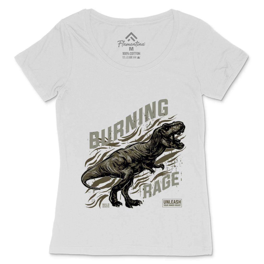 T-Rex Rage Womens Scoop Neck T-Shirt Animals B763