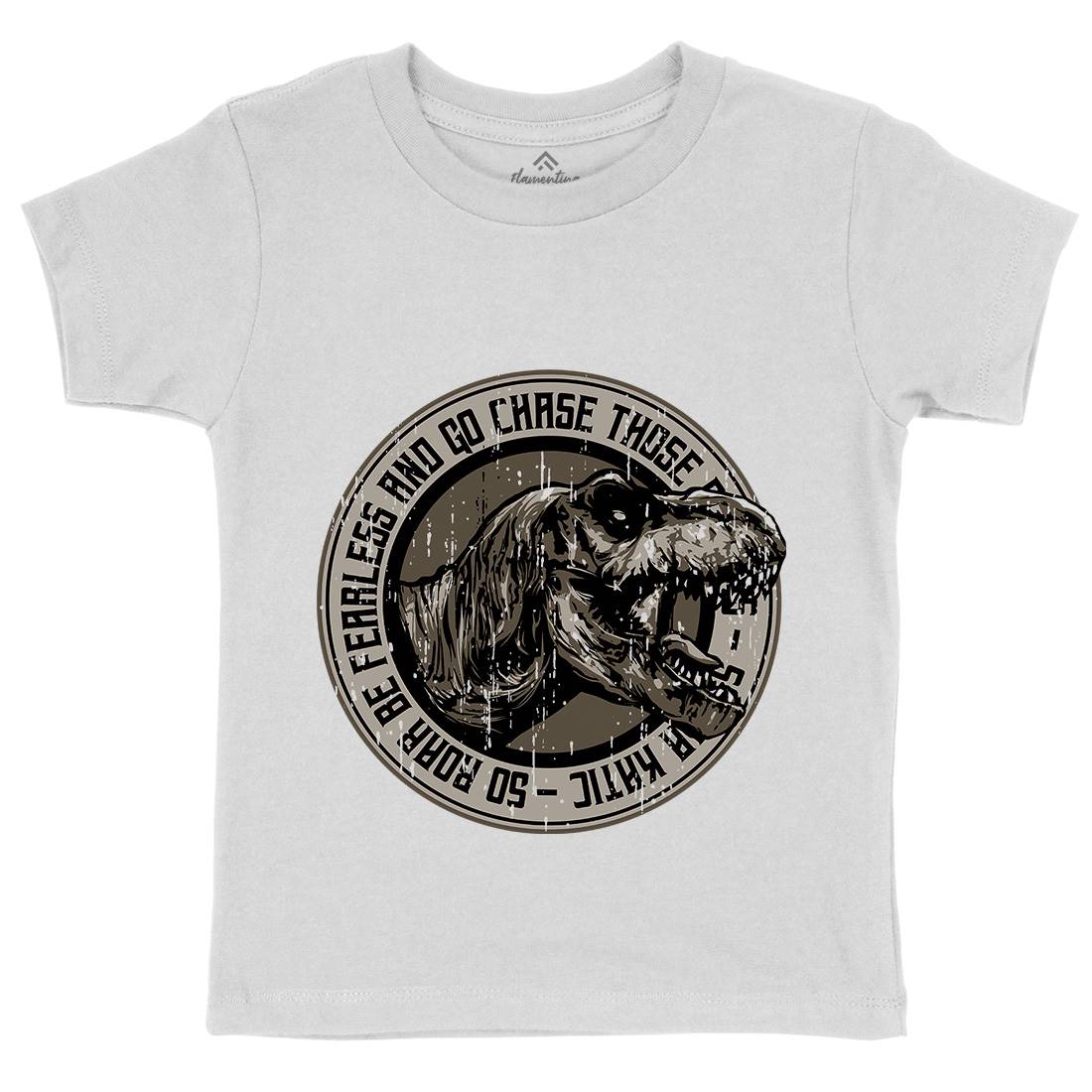 T-Rex Roar Kids Organic Crew Neck T-Shirt Animals B764