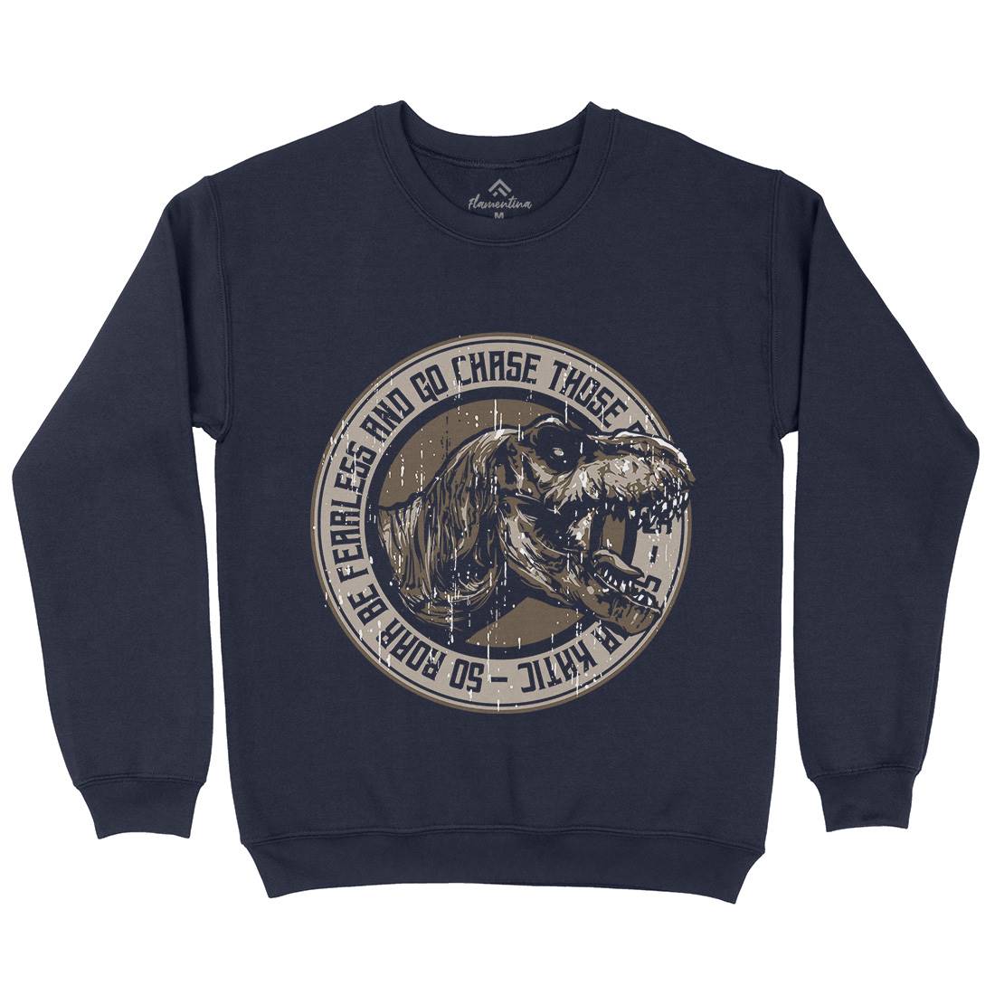 T-Rex Roar Mens Crew Neck Sweatshirt Animals B764