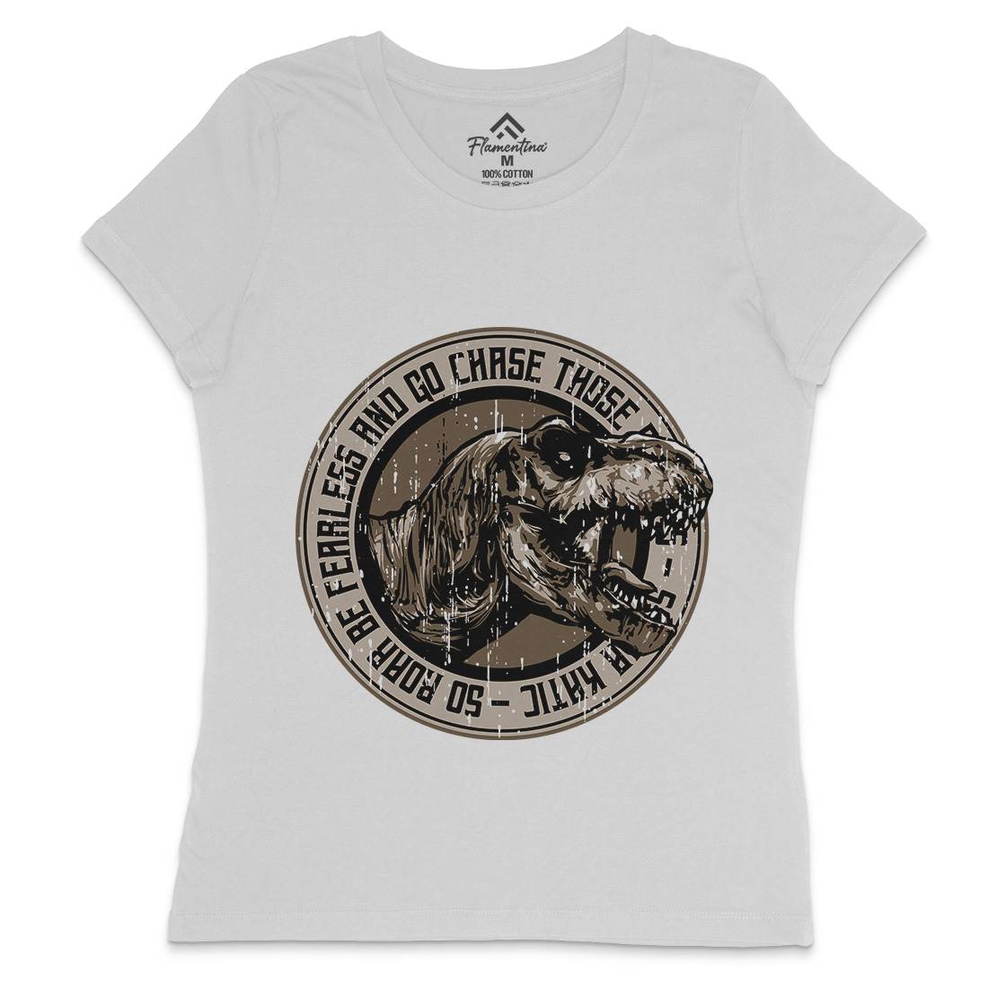 T-Rex Roar Womens Crew Neck T-Shirt Animals B764