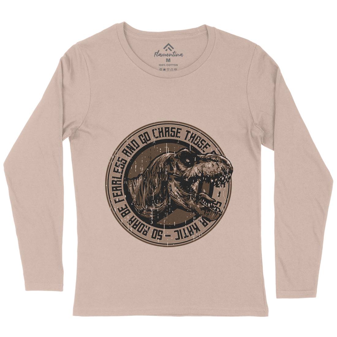 T-Rex Roar Womens Long Sleeve T-Shirt Animals B764
