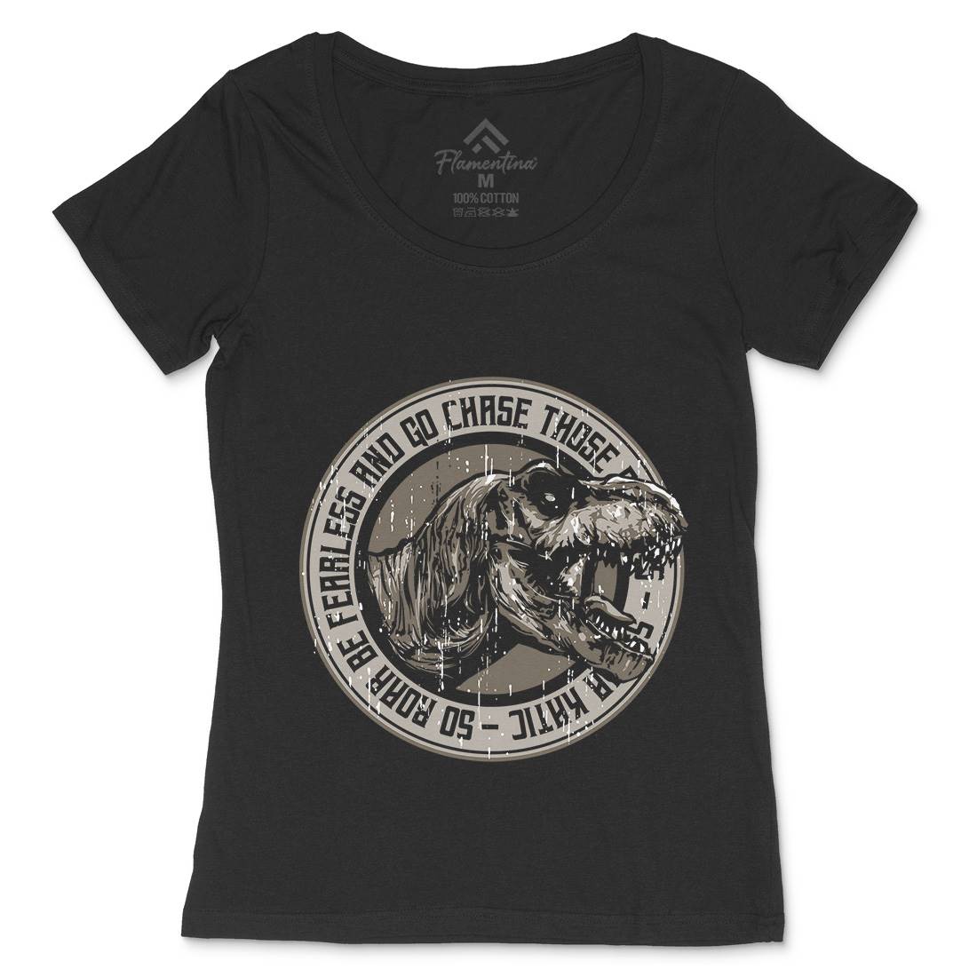 T-Rex Roar Womens Scoop Neck T-Shirt Animals B764