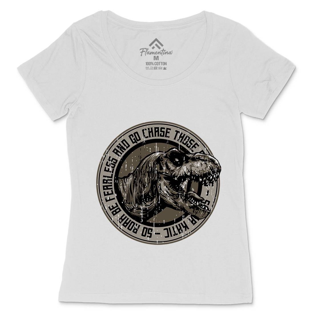 T-Rex Roar Womens Scoop Neck T-Shirt Animals B764