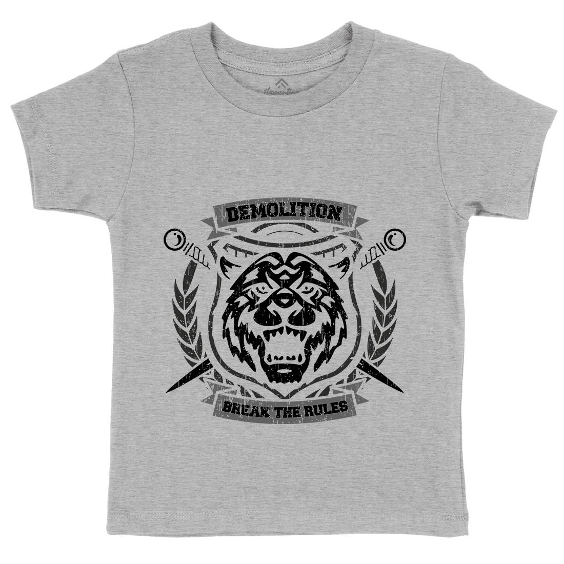 Tiger Demolition Kids Organic Crew Neck T-Shirt Animals B765