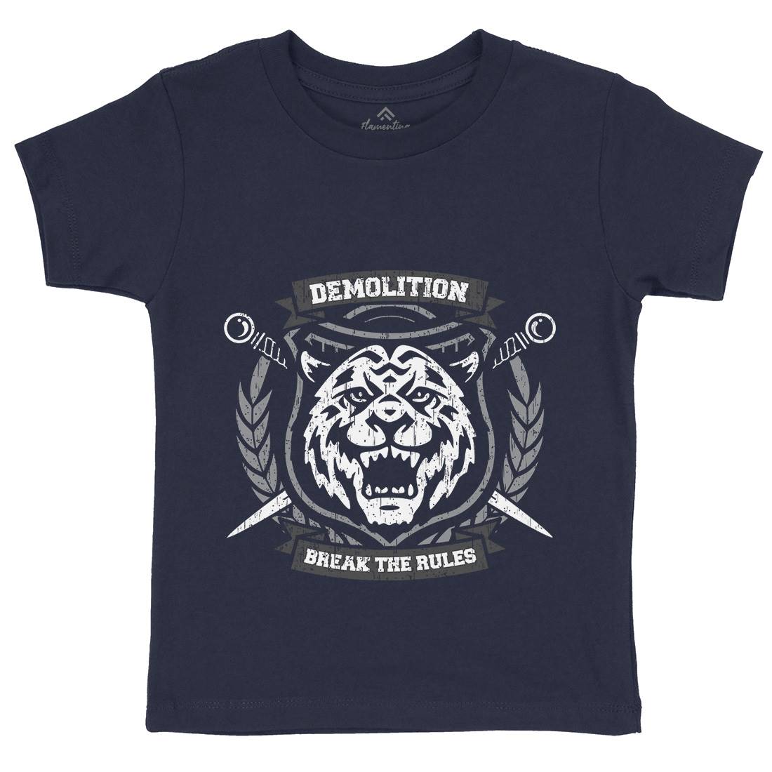 Tiger Demolition Kids Crew Neck T-Shirt Animals B765
