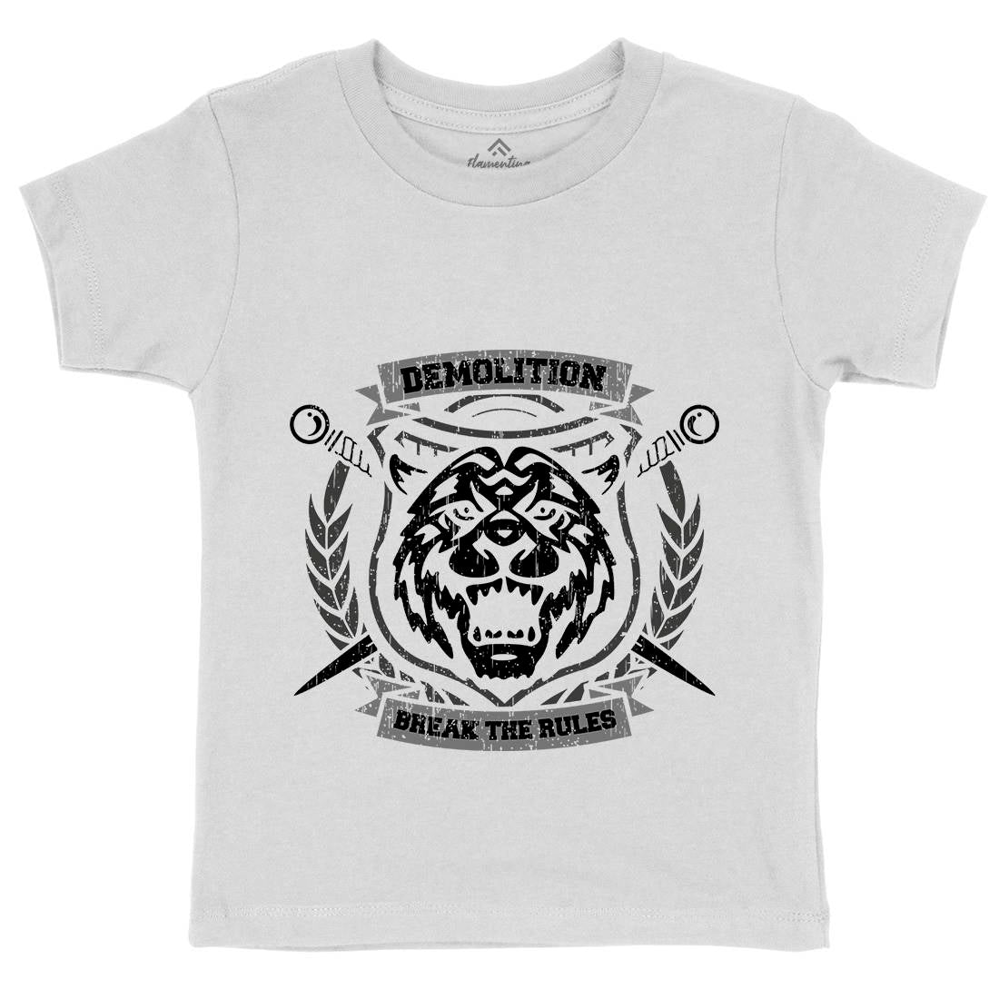 Tiger Demolition Kids Crew Neck T-Shirt Animals B765