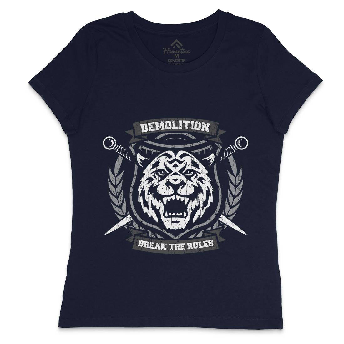 Tiger Demolition Womens Crew Neck T-Shirt Animals B765
