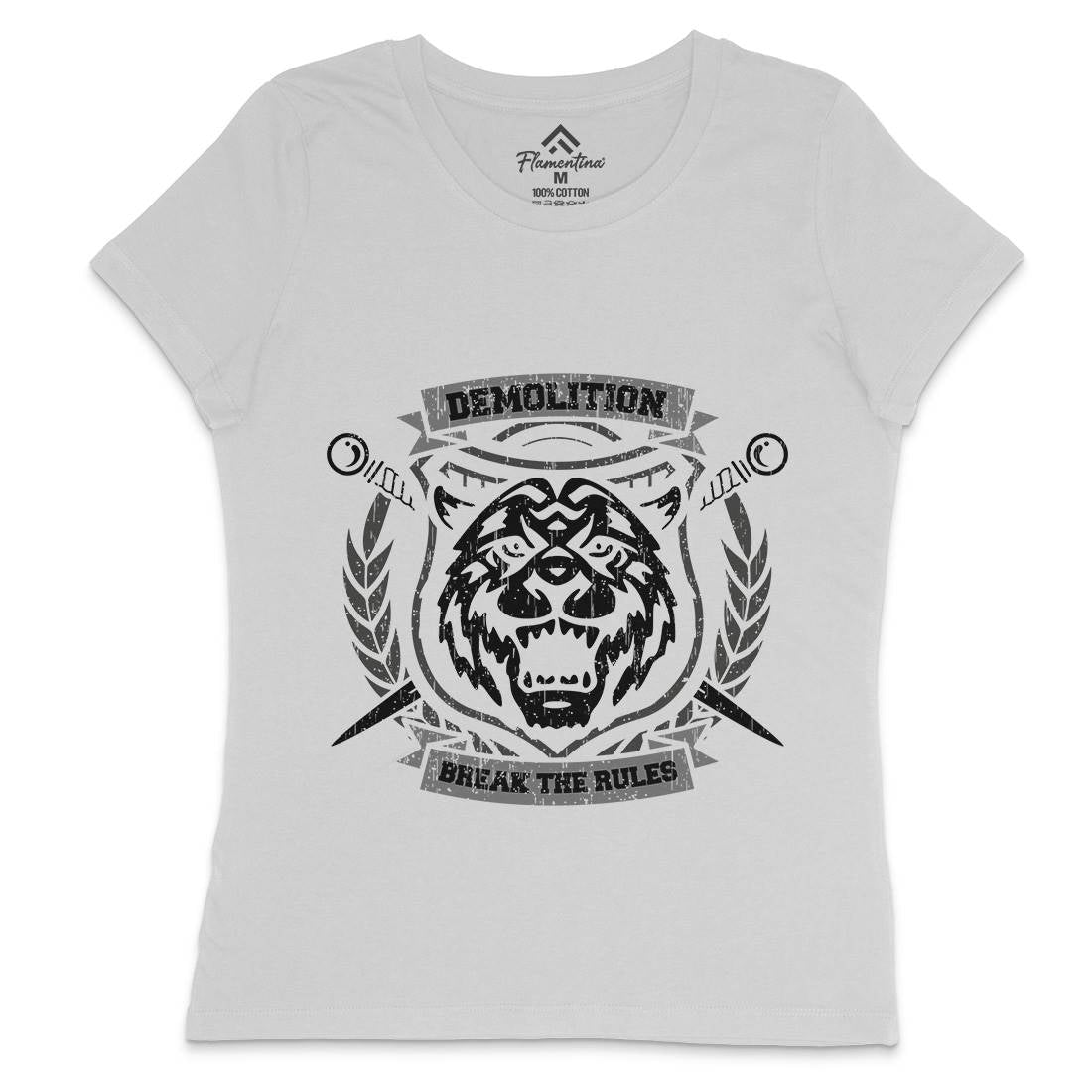 Tiger Demolition Womens Crew Neck T-Shirt Animals B765