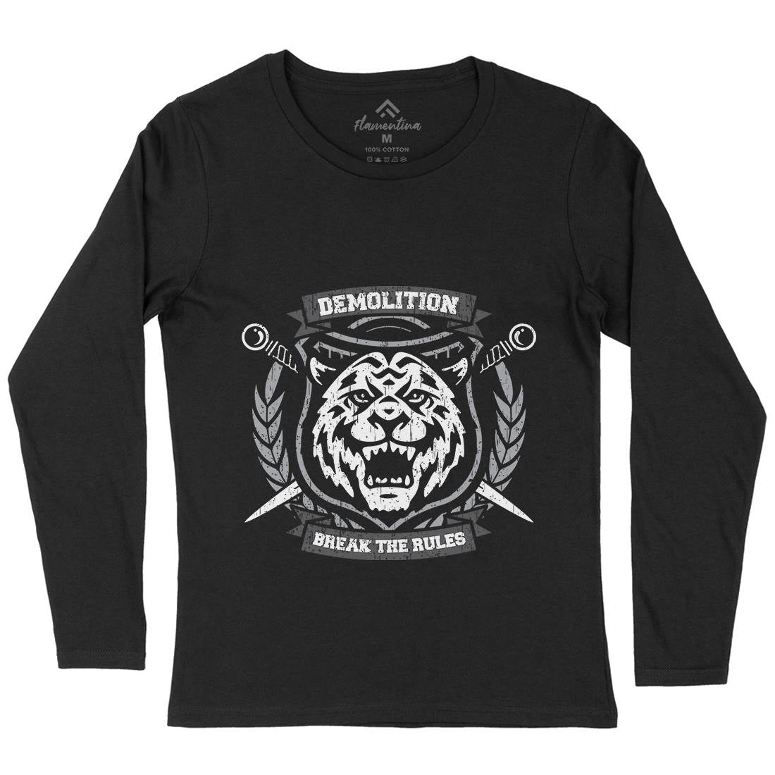Tiger Demolition Womens Long Sleeve T-Shirt Animals B765