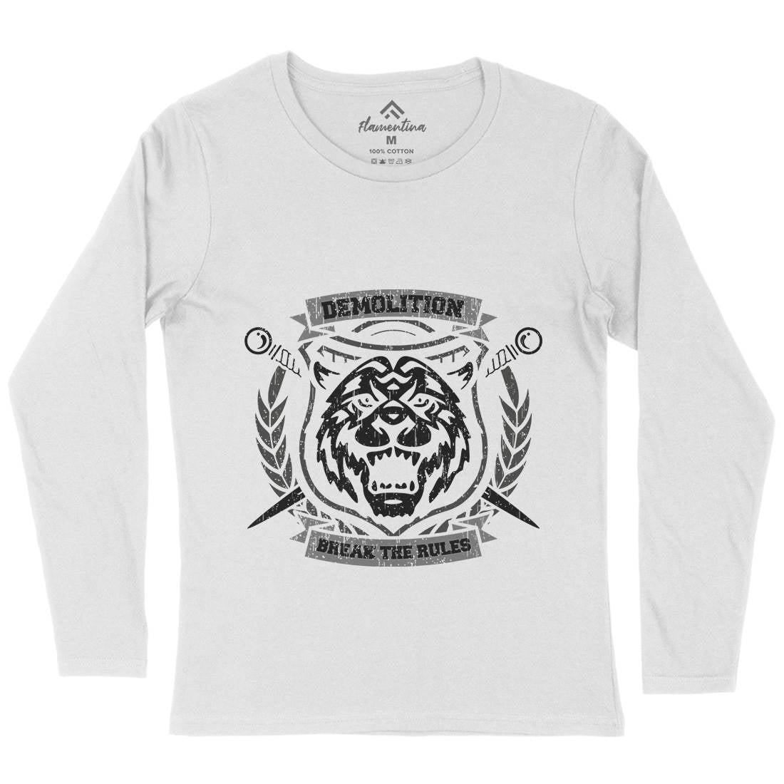 Tiger Demolition Womens Long Sleeve T-Shirt Animals B765