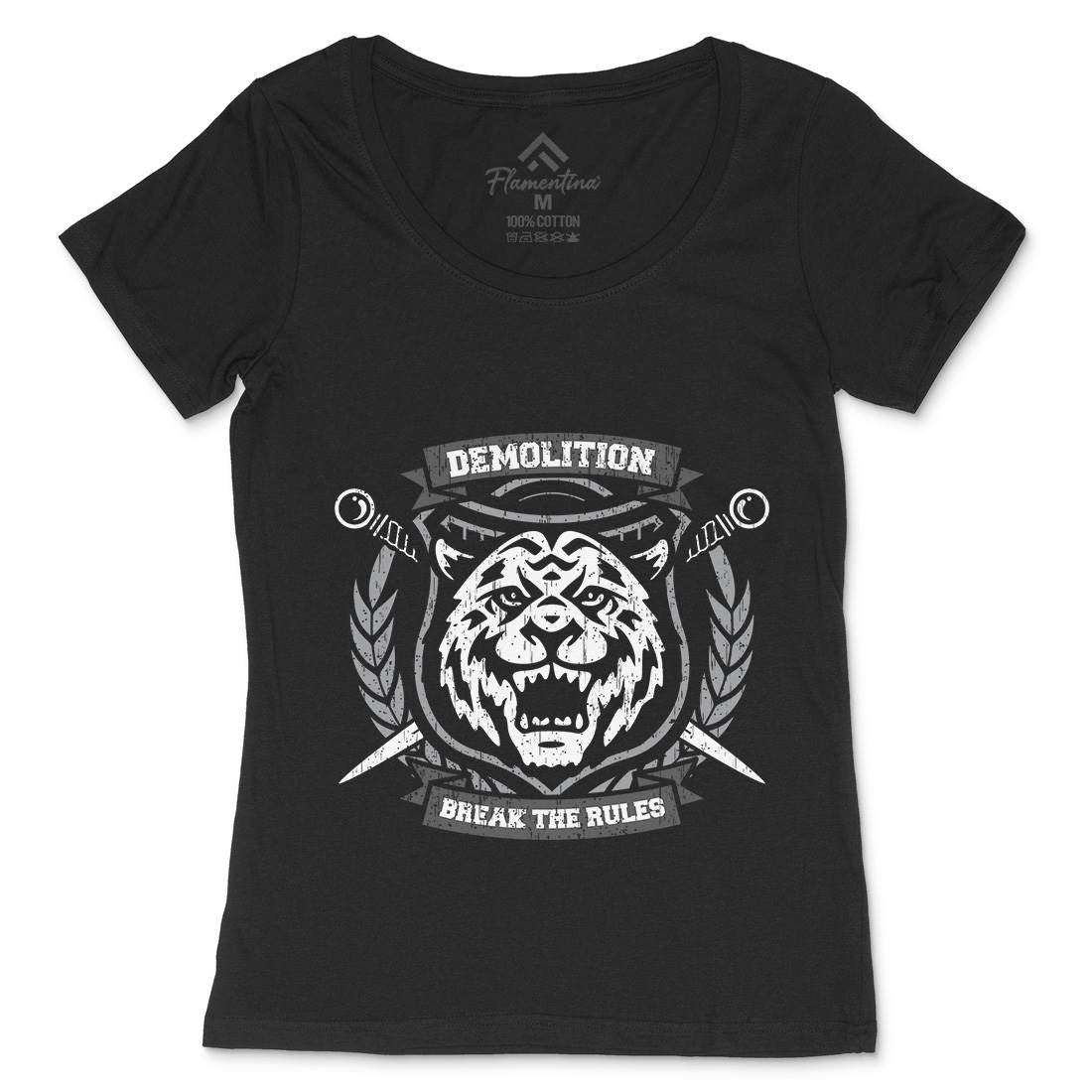 Tiger Demolition Womens Scoop Neck T-Shirt Animals B765