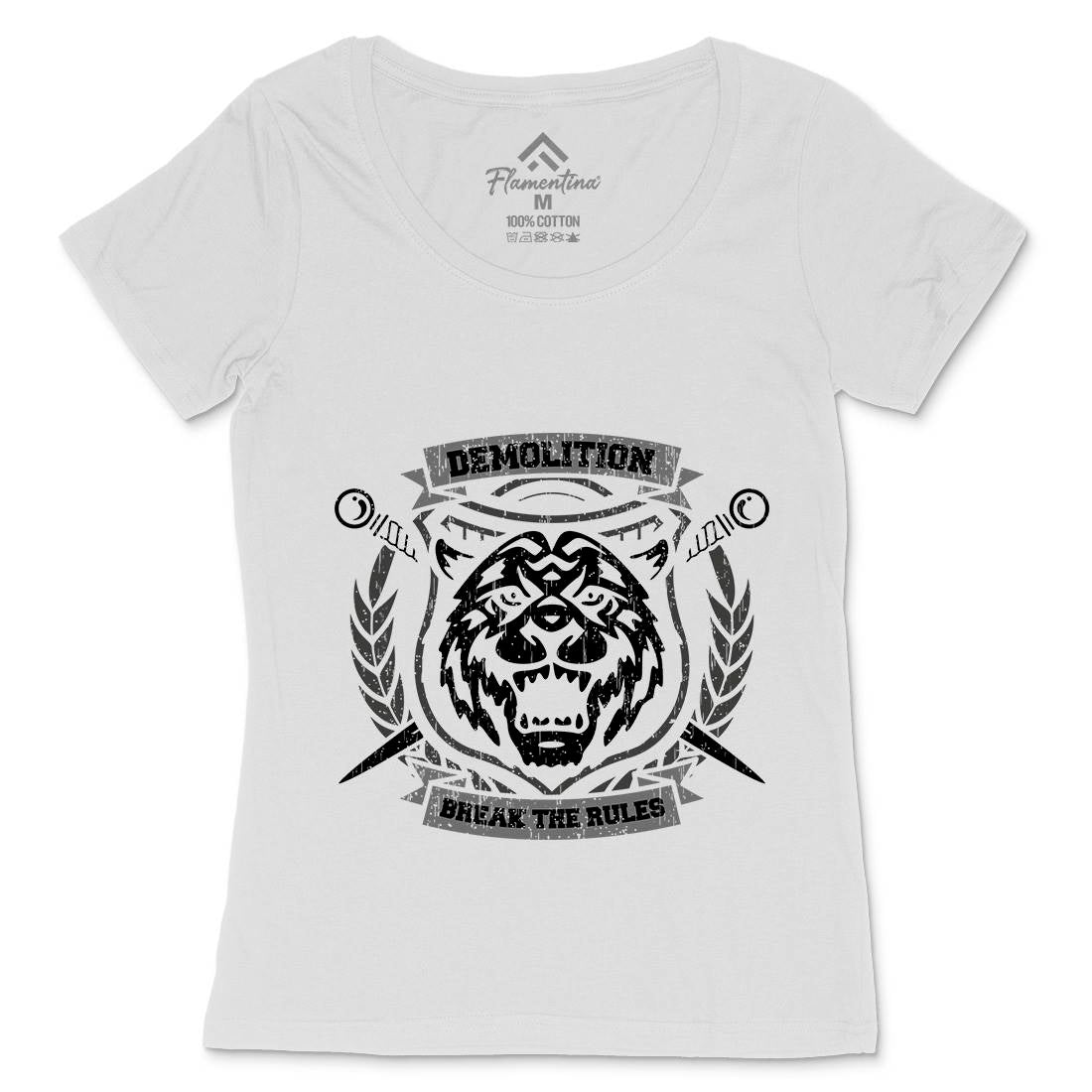 Tiger Demolition Womens Scoop Neck T-Shirt Animals B765
