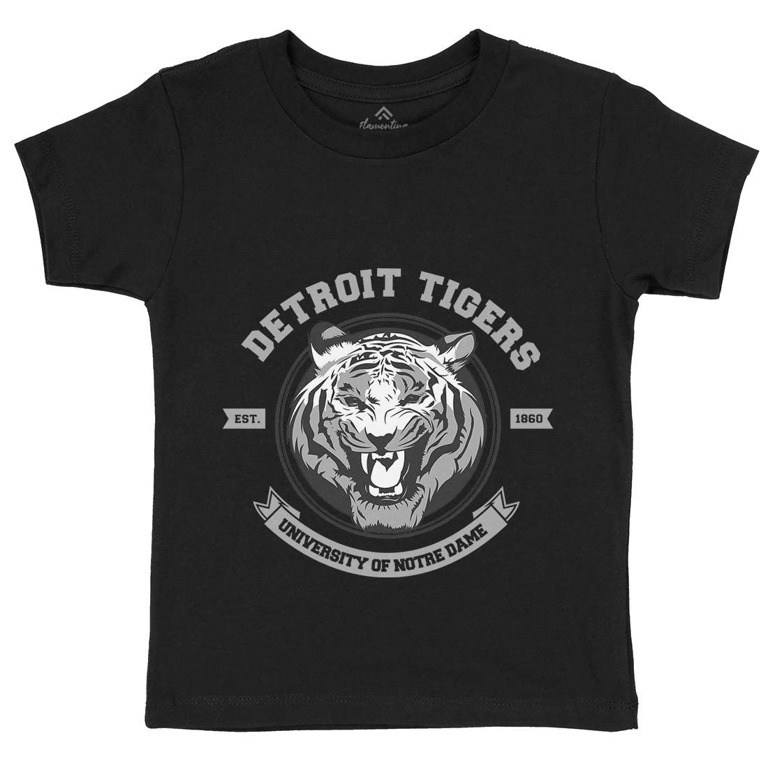 Tiger Detroit Kids Crew Neck T-Shirt Animals B766
