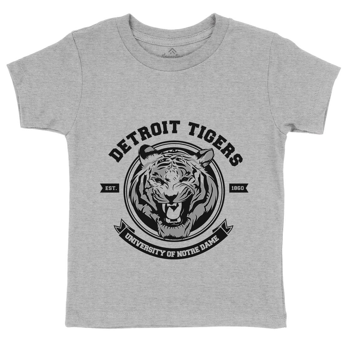 Tiger Detroit Kids Organic Crew Neck T-Shirt Animals B766