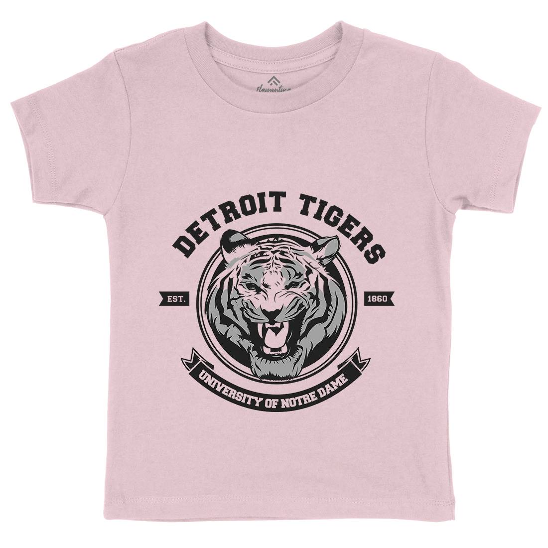 Tiger Detroit Kids Organic Crew Neck T-Shirt Animals B766
