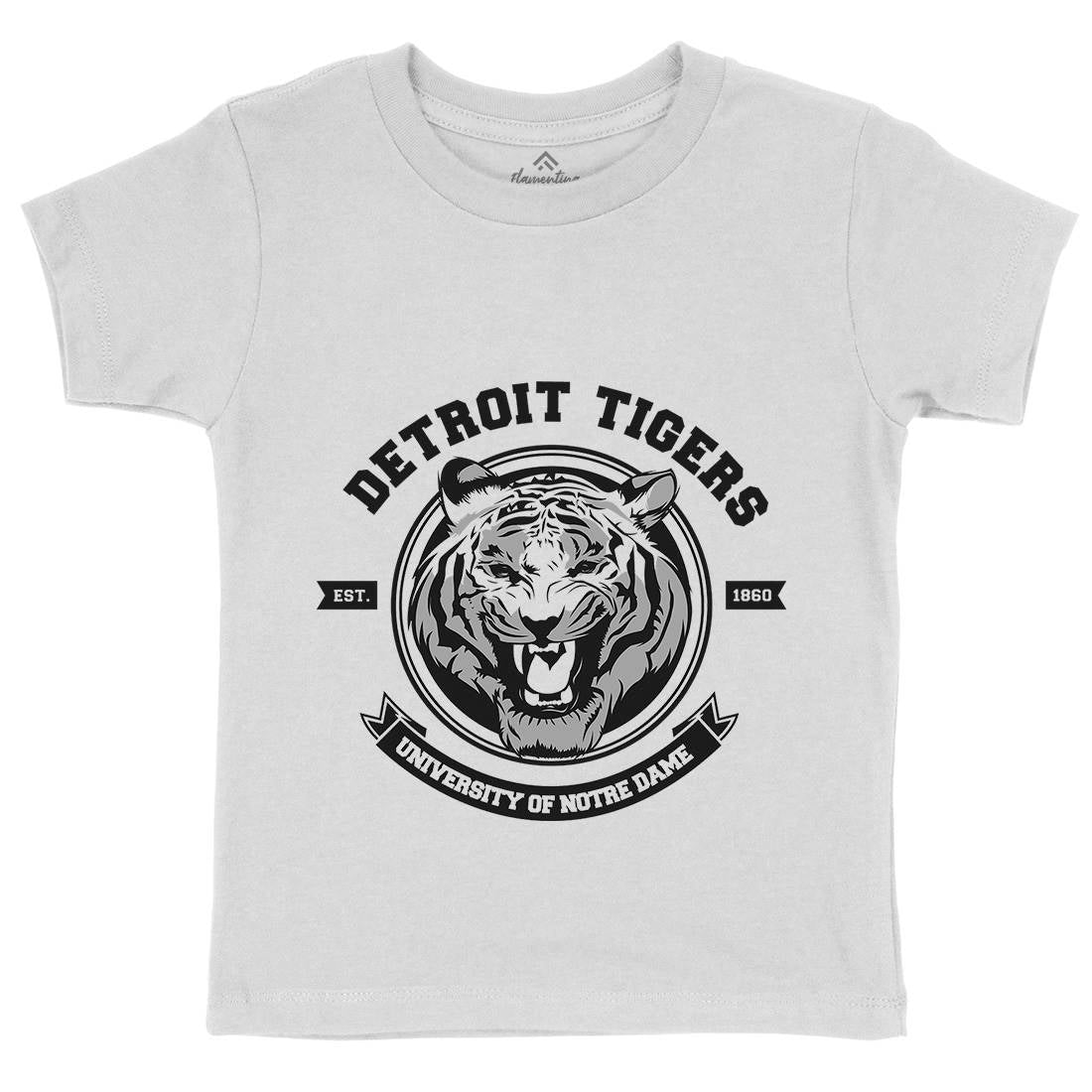 Tiger Detroit Kids Crew Neck T-Shirt Animals B766