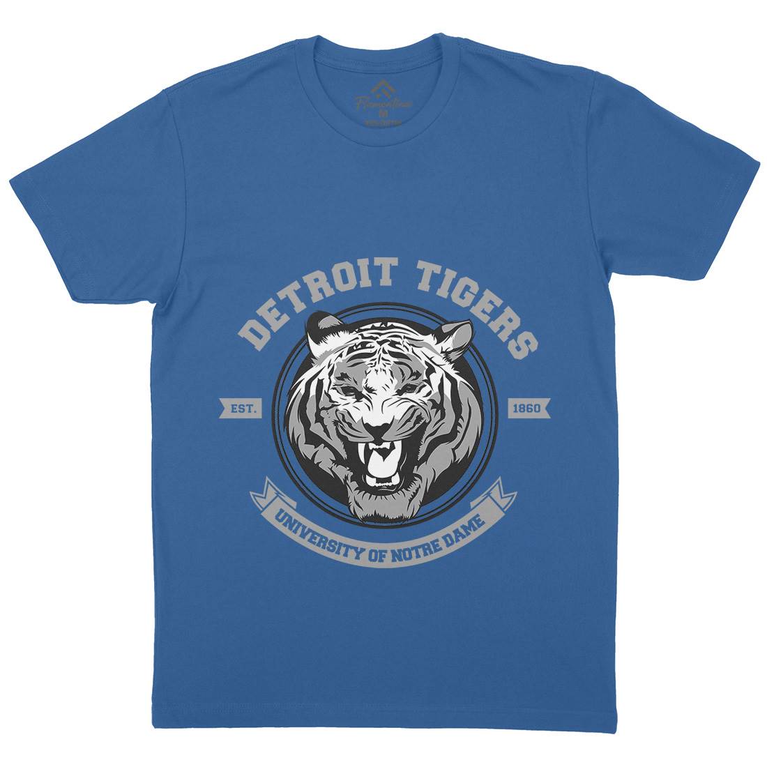 Tiger Detroit Mens Crew Neck T-Shirt Animals B766