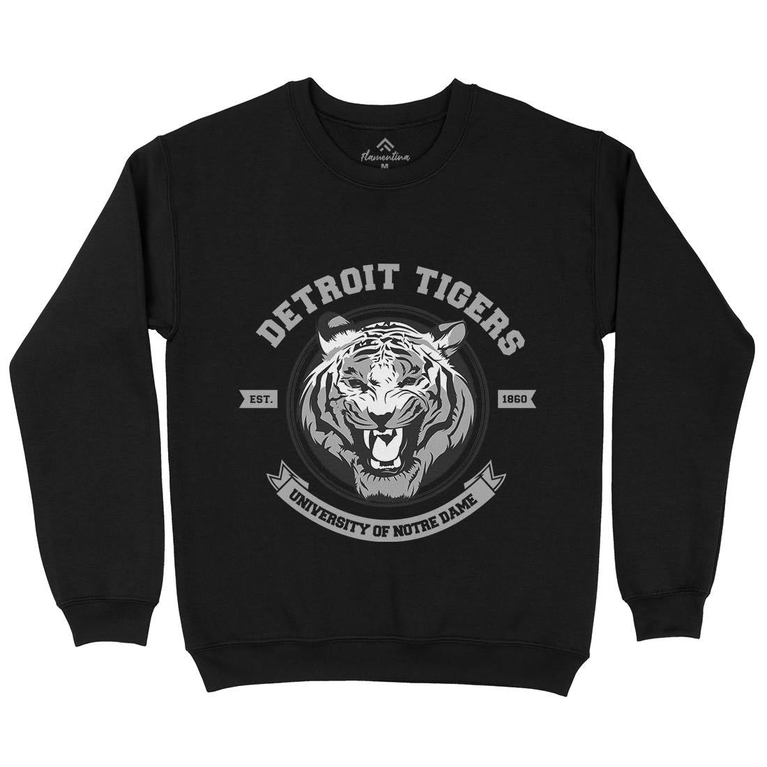 Tiger Detroit Mens Crew Neck Sweatshirt Animals B766