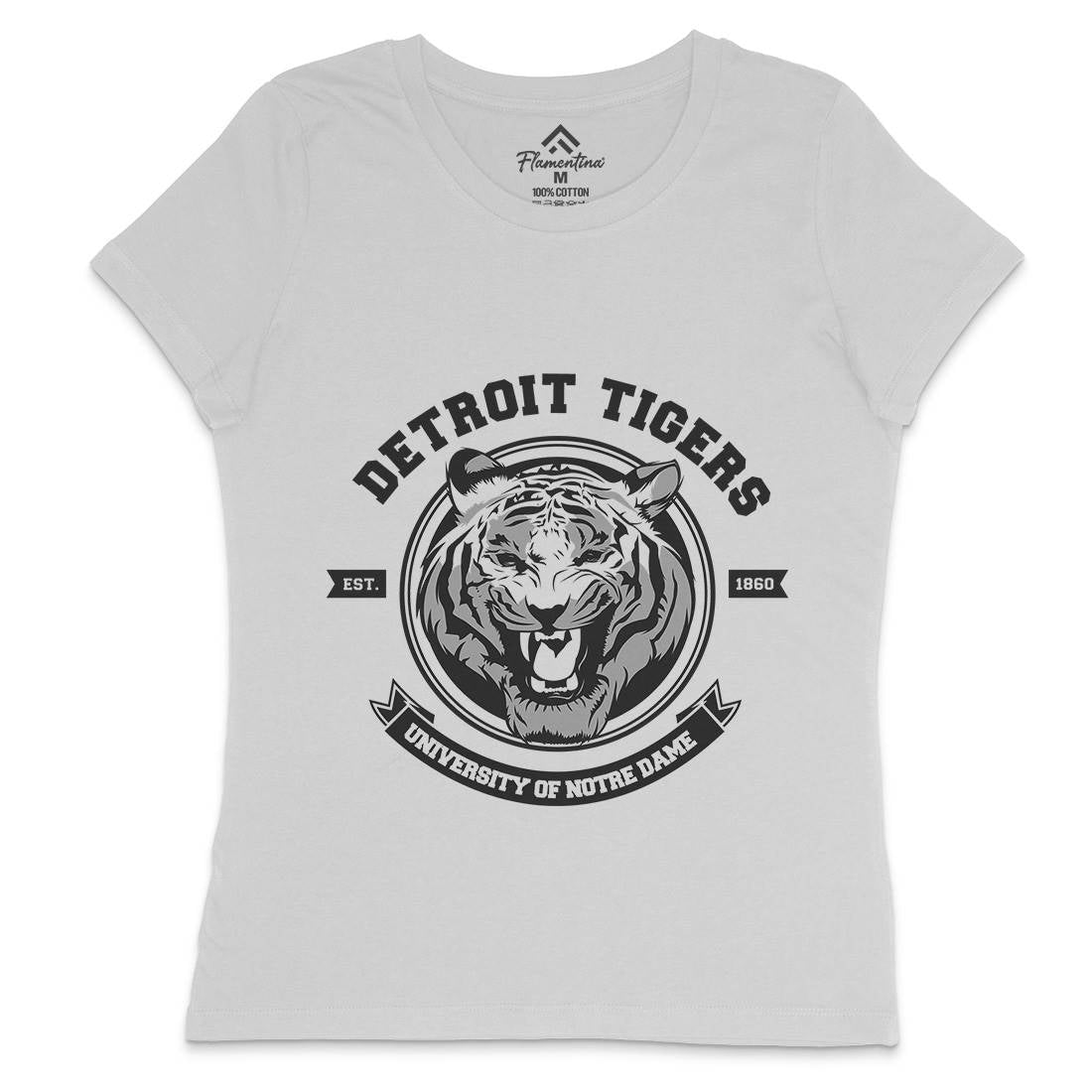 Tiger Detroit Womens Crew Neck T-Shirt Animals B766